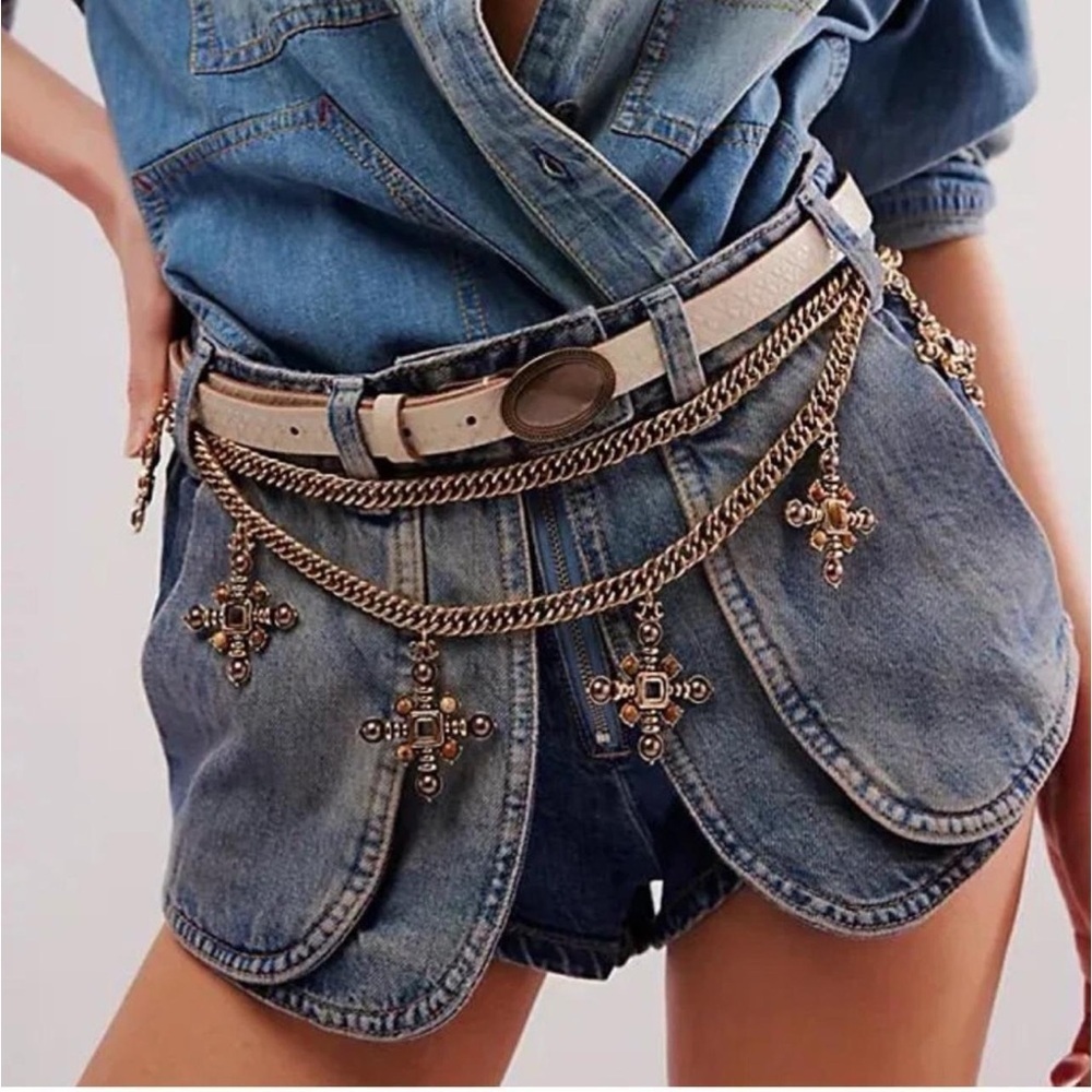 NWT Free People Women's Blue We The Free Prince Street Micro Denim Shorts Sz 31